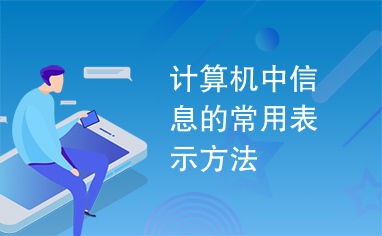 计算机中信息的常用表示方法